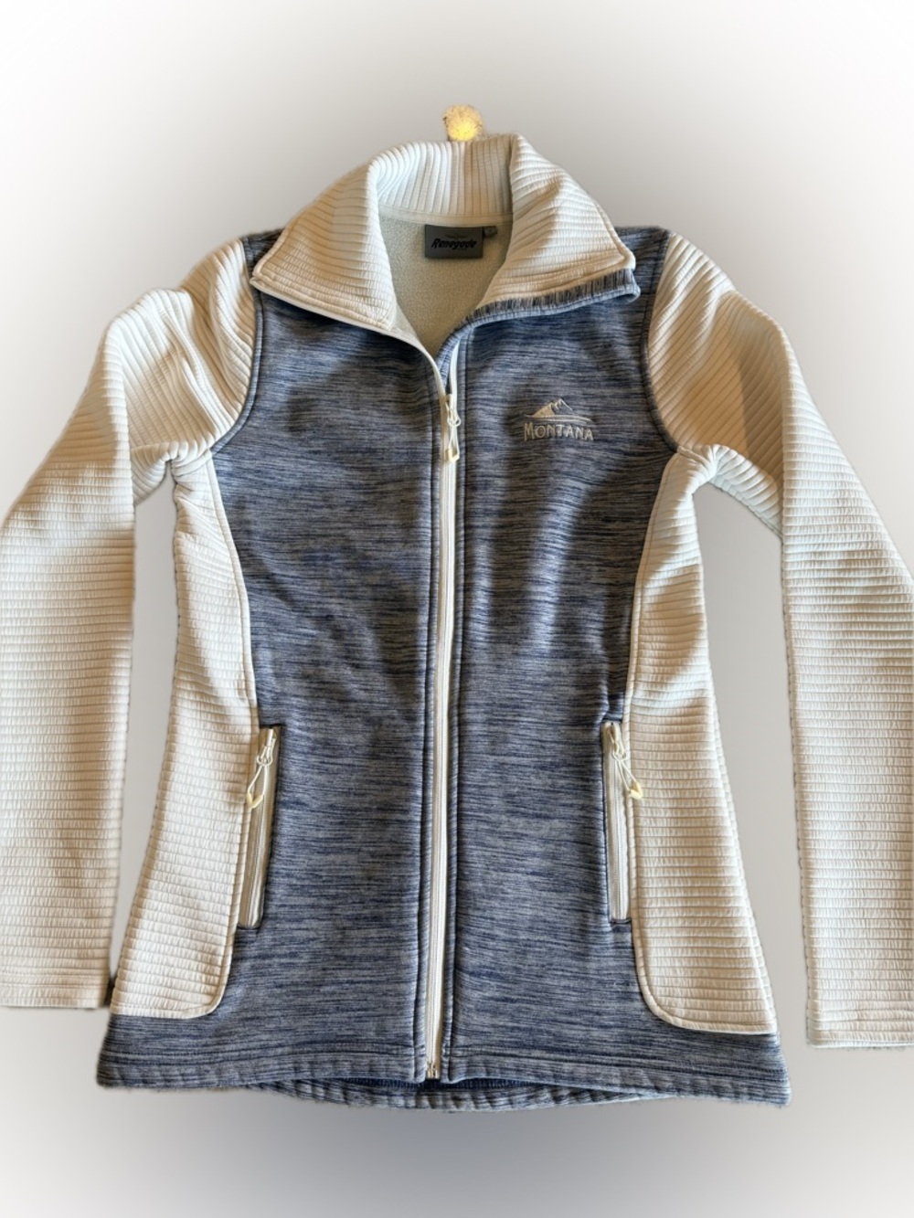 Renegade Club Cream & Blue full zip Jacket - Small
